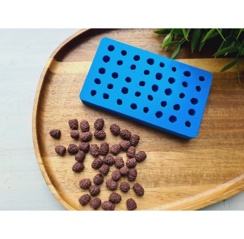 Silicone mold, Mini pine cone, style 17, 40 elements, ~ Ø 0.8 cm, H:0.9-1.1 cm