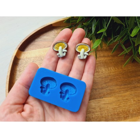 Silicone mold, Mushroom, style 3, 2 elements, ~ 1.9*1.9 cm, H:0.5 cm