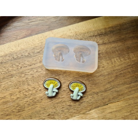 Silicone mold, Mushroom, style 3, 2 elements, ~ 1.9*1.9 cm, H:0.5 cm