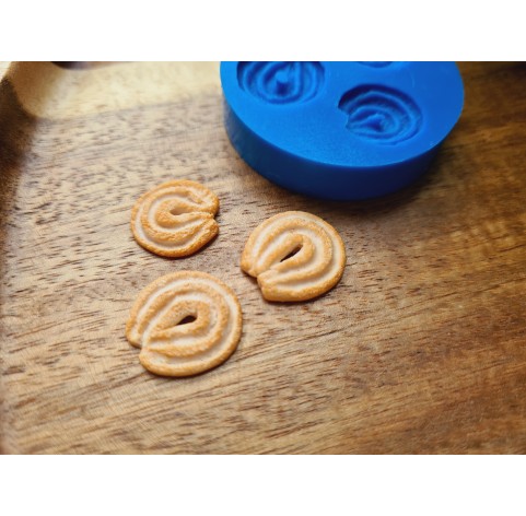 Silicone mold, Сookie set, style 4, shortbread, 3 elements, ~ 1.3-1.6 cm, H:0.2-0.3 cm