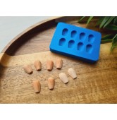 Silicone mold, Cookie, 1:6 scale, style 21, medium, 8 elements, ~ 0.7*1.1 cm, H:0.3 cm