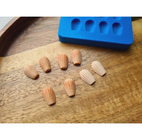 Silicone mold, Cookie, 1:6 scale, style 21, medium, 8 elements, ~ 0.7*1.1 cm, H:0.3 cm