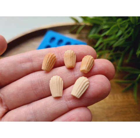 Silicone mold, Cookie, 1:6 scale, style 21, medium, 8 elements, ~ 0.7*1.1 cm, H:0.3 cm