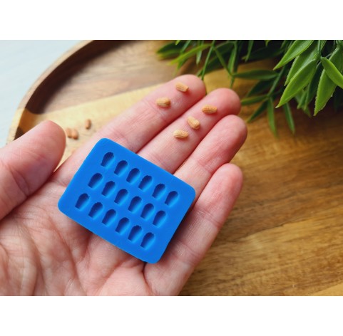 Silicone mold, Cookie, 1:12 scale, style 22, small, 18 elements, ~ 0.3*0.5 cm, H:0.1 cm