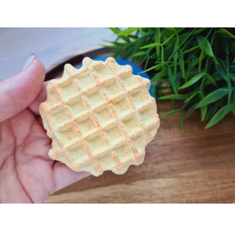 Silicone mold, Waffle, style 2, round, large, ~ Ø 7.2-7.6 cm, H:1.2 cm