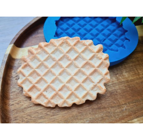 Silicone mold, Waffle, style 4, oval, large, ~ 6.2*8.2 cm, H:0.7 cm