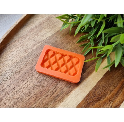 Silicone mold, Waffle, style 6, rectangular, large, ~ 2.9*5.1 cm, H:0.6 cm