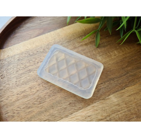 Silicone mold, Waffle, style 6, rectangular, large, ~ 2.9*5.1 cm, H:0.6 cm