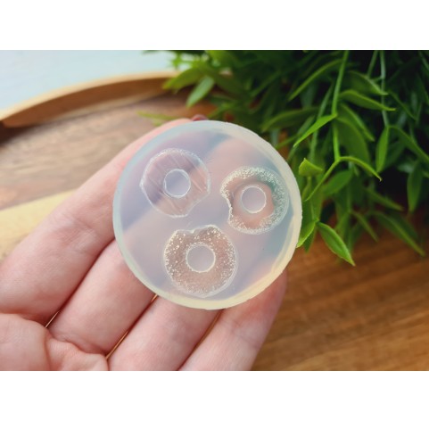 Silicone mold, Donut set, style 5, "bitten donuts", 3 elements, ~ 1.4-1.7 cm, H:0.5 cm