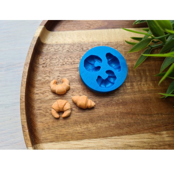 Silicone mold, Croissants, style 4, 3 elements, ~ 1-1.8 cm, H:0.6-0.7 cm