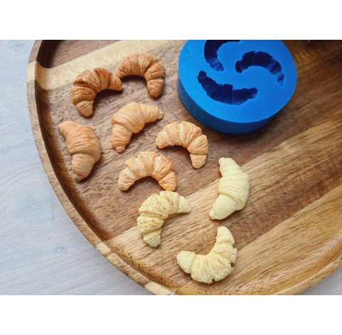 Silicone mold, Croissants, style 5, 3 elements, ~ 1.5-3.2 cm, H:0.9-1.1 cm