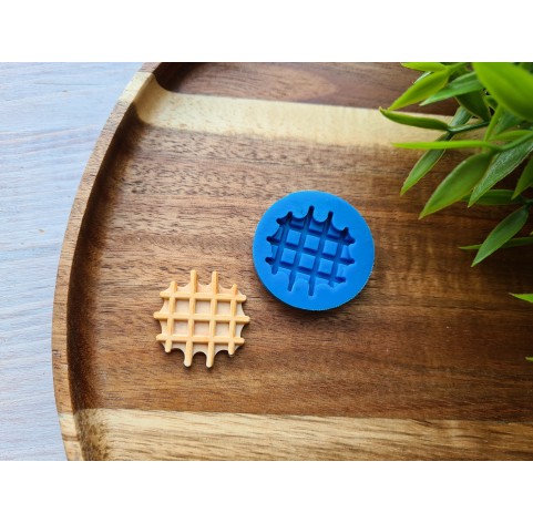 Silicone mold, Waffle, style 12, ~ Ø 2.7 cm, H:0.4 cm