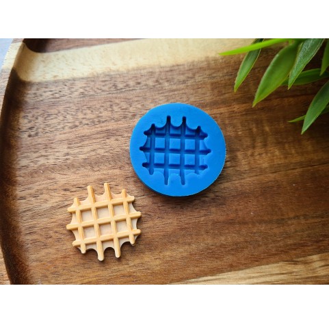 Silicone mold, Waffle, style 12, ~ Ø 2.7 cm, H:0.4 cm