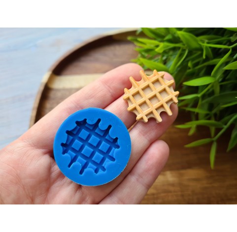 Silicone mold, Waffle, style 12, ~ Ø 2.7 cm, H:0.4 cm