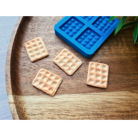 Silicone mold, Waffle, style 14, 4 elements, ~ 1.7*2.2 cm, H:0.3 cm