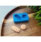 Silicone mold, Bread, style 2, 2 elements, ~ Ø 1.7 cm, 1.3*2.3 cm, H:0.5-0.6 cm