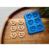 Silicone mold, Pretzel, style 3, 6 elements, ~ 1.5*1.9 cm,H:0.3 cm