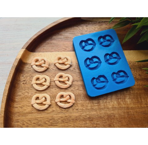 Silicone mold, Pretzel, style 3, 6 elements, ~ 1.5*1.9 cm,H:0.3 cm