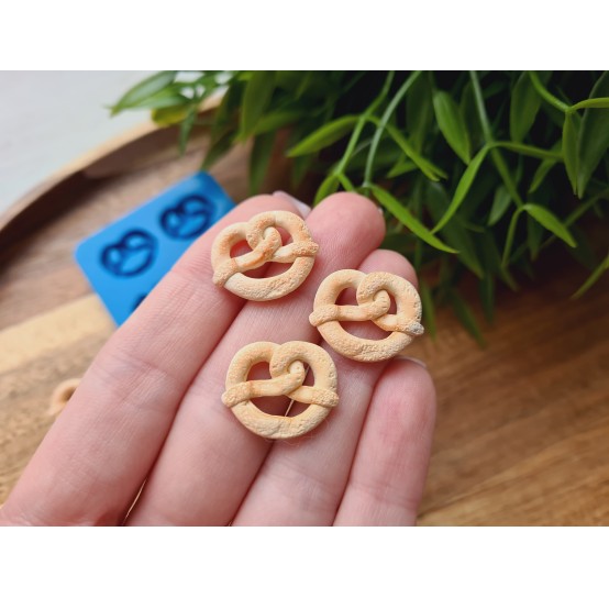 Silicone mold, Pretzel, style 3, 6 elements, ~ 1.5*1.9 cm,H:0.3 cm