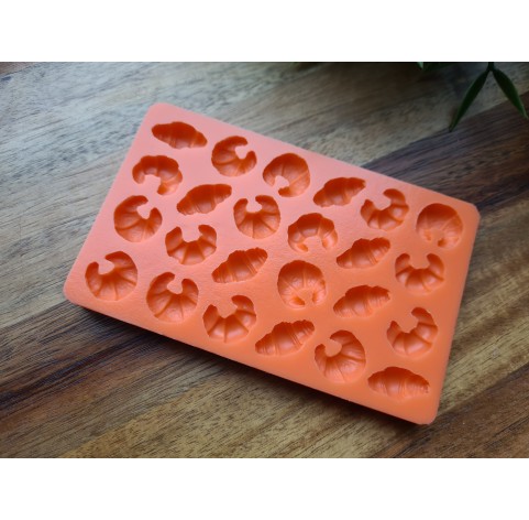 Silicone mold, Croissants, style 4, 24 elements, ~ 1-1.8 cm, H:0.6-0.7 cm