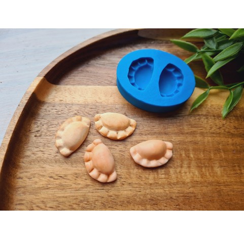 Silicone mold, Dumpling, 1:6 scale, style 1, 2 elements, ~ 1.5*2.5 cm, H:0.7 cm