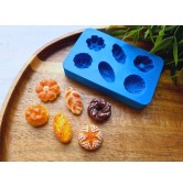 Silicone mold, Bread, style 6, 6 elements, ~ 1.3-2.6 cm, H:0.8-1 cm