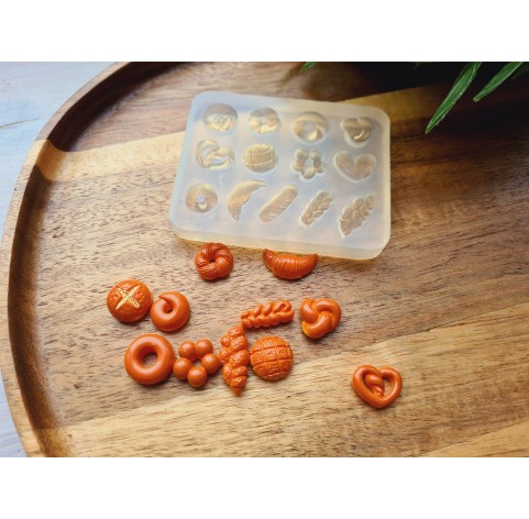 Silicone mold, Bread, style 7, 12 elements, ~ 0.7-2.1 cm, H0.4-0.6 cm