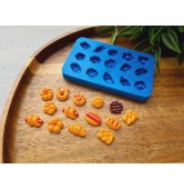 Silicone mold, Set of bread, buns and hot dog, 15 elements, ~ 0.7-1.4 cm, H:0.4 cm