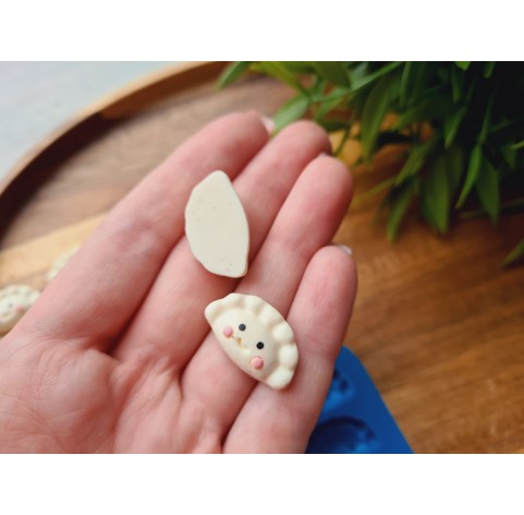 Silicone mold, Dumpling, style 2, with smile, 6 elements, ~ 1.3*2.3 cm, H:0.6 cm