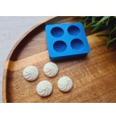 Silicone mold, Dumpling, style 3, 4 elements, ~ Ø 1.7 cm, H:0.8 cm