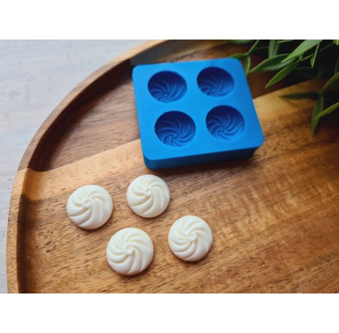 Silicone mold, Dumpling, style 3, 4 elements, ~ Ø 1.7 cm, H:0.8 cm