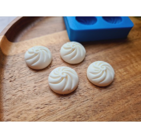 Silicone mold, Dumpling, style 3, 4 elements, ~ Ø 1.7 cm, H:0.8 cm
