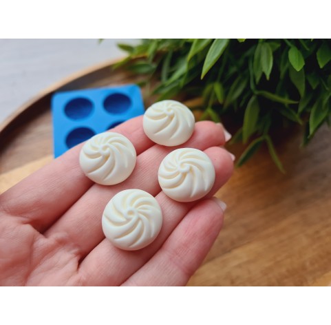 Silicone mold, Dumpling, style 3, 4 elements, ~ Ø 1.7 cm, H:0.8 cm