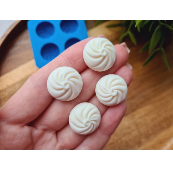 Silicone mold, Dumpling, style 3, 4 elements, ~ Ø 1.7 cm, H:0.8 cm