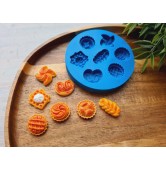 Silicone mold, Buns set, 1:6 scale, style 4, 7 elements, ~ 1.3-2.6 cm, H:0.6-0.8 cm