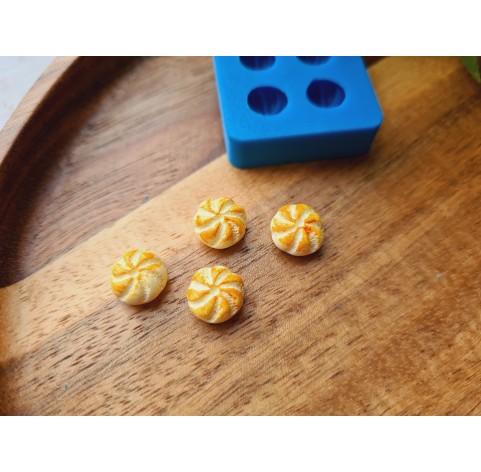 Silicone mold, Dumpling, 1:12 scale, style 4, 4 elements, ~ Ø 0.9 cm, H:0.5 cm