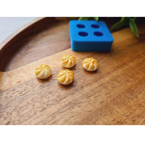 Silicone mold, Dumpling, 1:12 scale, style 4, 4 elements, ~ Ø 0.9 cm, H:0.5 cm