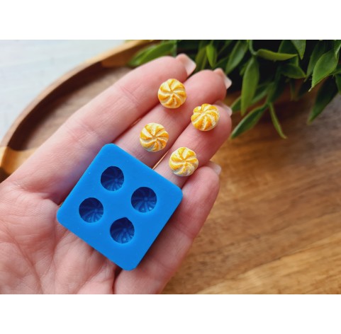 Silicone mold, Dumpling, 1:12 scale, style 4, 4 elements, ~ Ø 0.9 cm, H:0.5 cm
