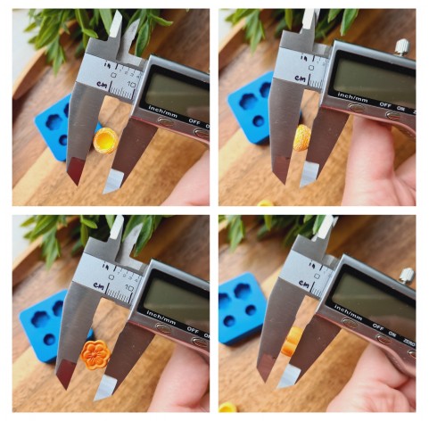 Silicone mold, Cake, 1:12 scale, style 1, 4 elements, ~ Ø 1 cm, H:0.5 cm