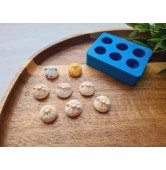 Silicone mold, Khinkali, 1:6 scale, style 2, cute animals, 6 elements, ~ Ø 1.3 cm, H:0.9 cm