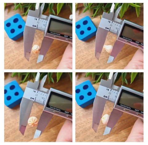 Silicone mold, Khinkali, 1:6 scale, style 3, 4 elements, ~ Ø 1.3 cm, H:0.9 cm