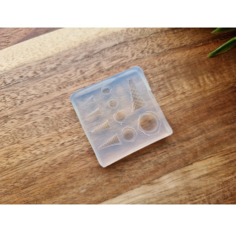 Silicone mold, Mini ice cream, style 1, 10 elements, ~ 0.3-1.6 cm, H:0.3-0.7 cm