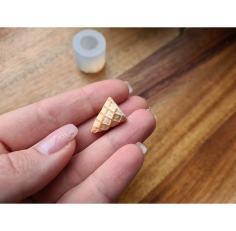 Silicone mold, Ice cream cone, scale 1:6, style 1, ~ Ø 1.4 cm, H:1.9 cm