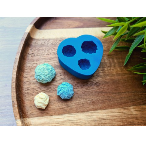 Silicone mold, Ice cream ball, style 3, 3 elements, ~ Ø 1.3-2 cm, H:0.8-1.1 cm