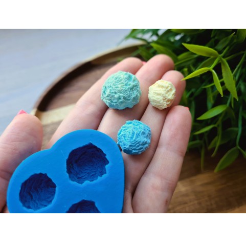 Silicone mold, Ice cream ball, style 3, 3 elements, ~ Ø 1.3-2 cm, H:0.8-1.1 cm