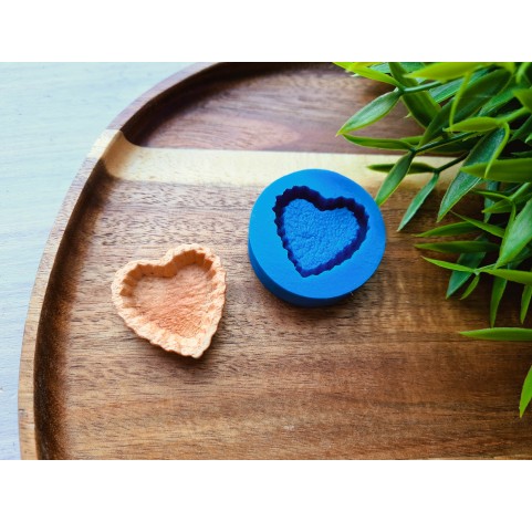 Silicone mold, Tartlet, style 3, heart, ~ 3.1 cm, H:0.8 cm