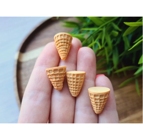 Silicone mold, Ice cream cone, style 8, 4 elements, ~ Ø 1.3 cm, H:1.7 cm