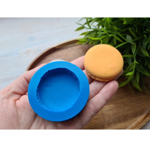 Silicone mold, Macaron, style 3, ~ Ø 4.5 cm, H:1 cm + cutter Ø 4.1 cm