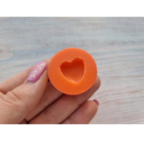 Silicone mold, Macaron, style 10, heart, small, ~ 1.8*1.9 cm, H:0.6 cm + cutter Ø 1.7 cm