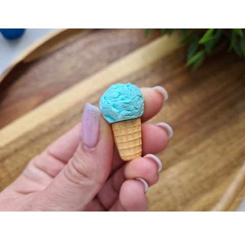 Silicone mold, Ice cream cone, style 9, ~ Ø 1.3 cm, H:1.7 cm